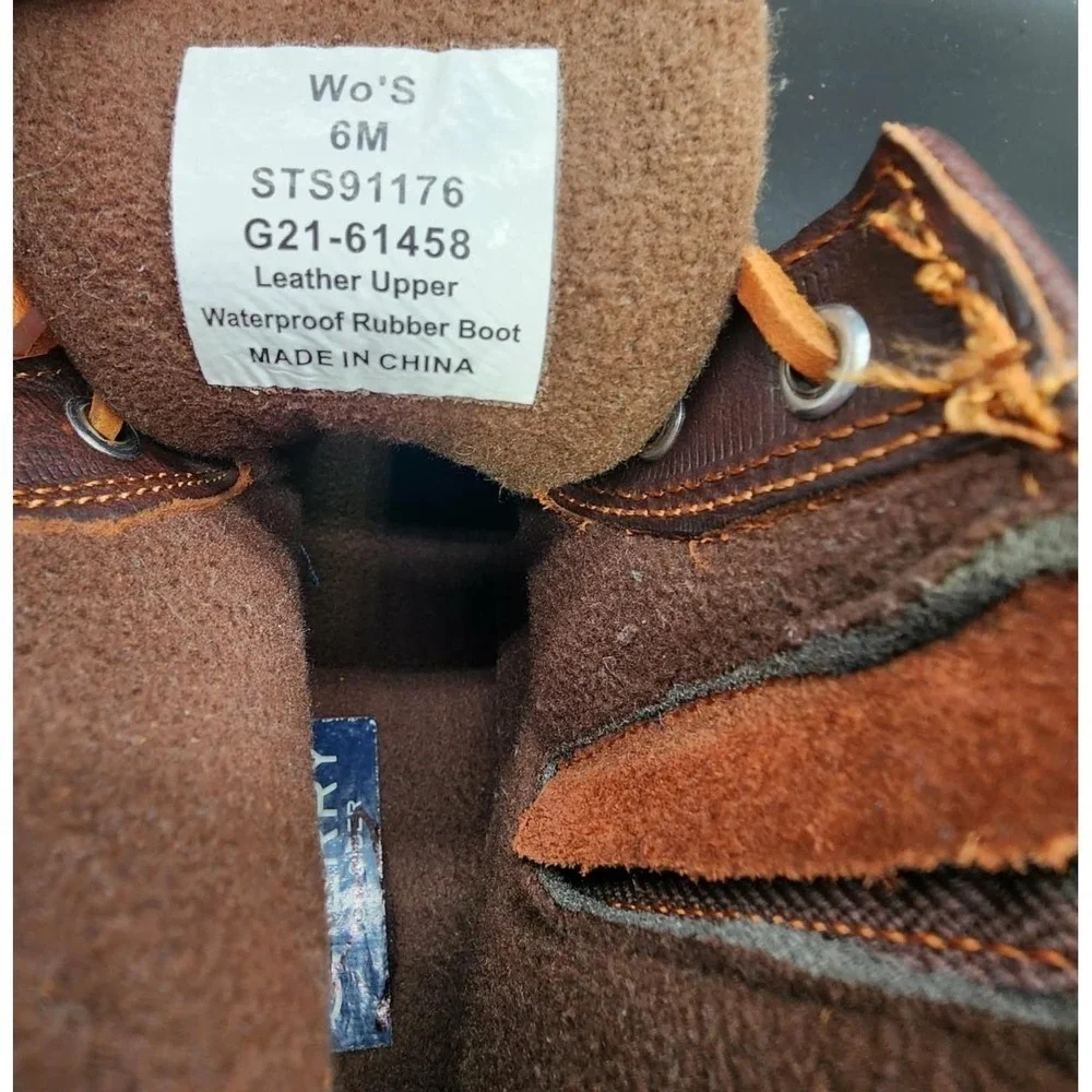 Sperry Brown Saltwater Duck Boot Womens 6M Rain Snow Winter All Weather‎ Preppy